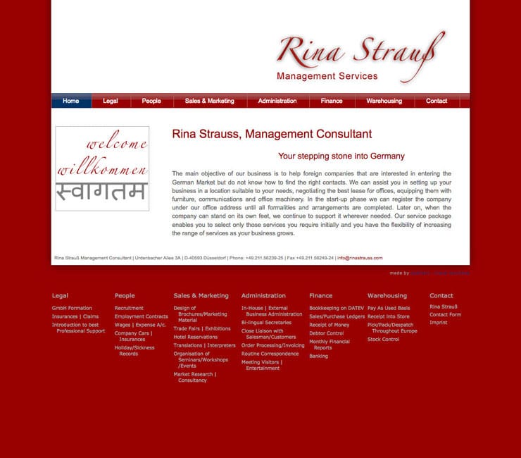 Rina Strauss, Management Service