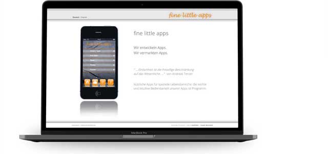 Webdesign Beispiel für Industrie - fine little apps