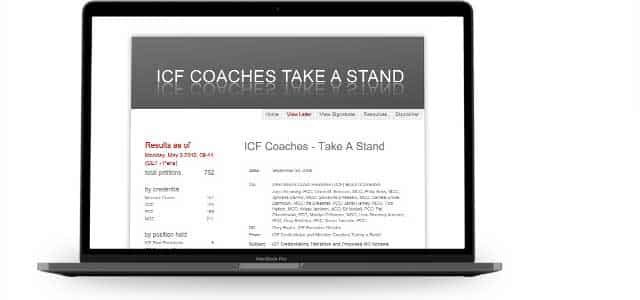 ICF Coaches take a stand