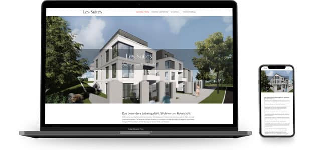 Webdesign Beispiele für Architektur | Immobilien: Les Suites | Wohnen made by eyelikeit – visual solutions