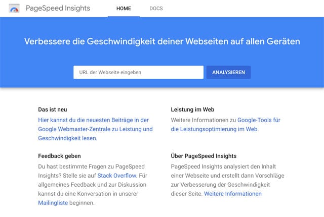 Messen Sie Ihren PageSpeed mit Googles PageSpeed Insight.