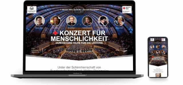 Webdesign Beispiel für Kunst & Kultur - Konzert für Menschlichkeit - sponsored by Brookvalley
