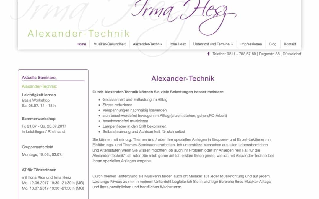 Alexander Technik, Irma Hesz