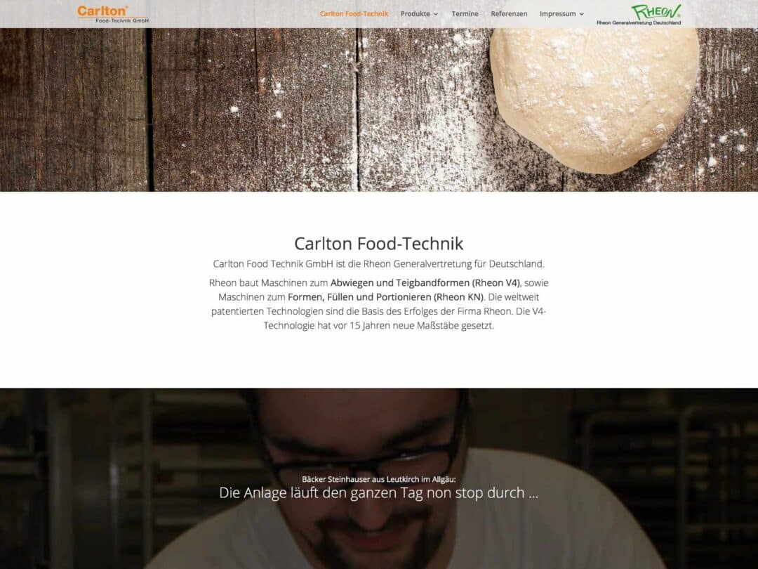 Carlton Food Technik - Beispiel Webdesign für Handel