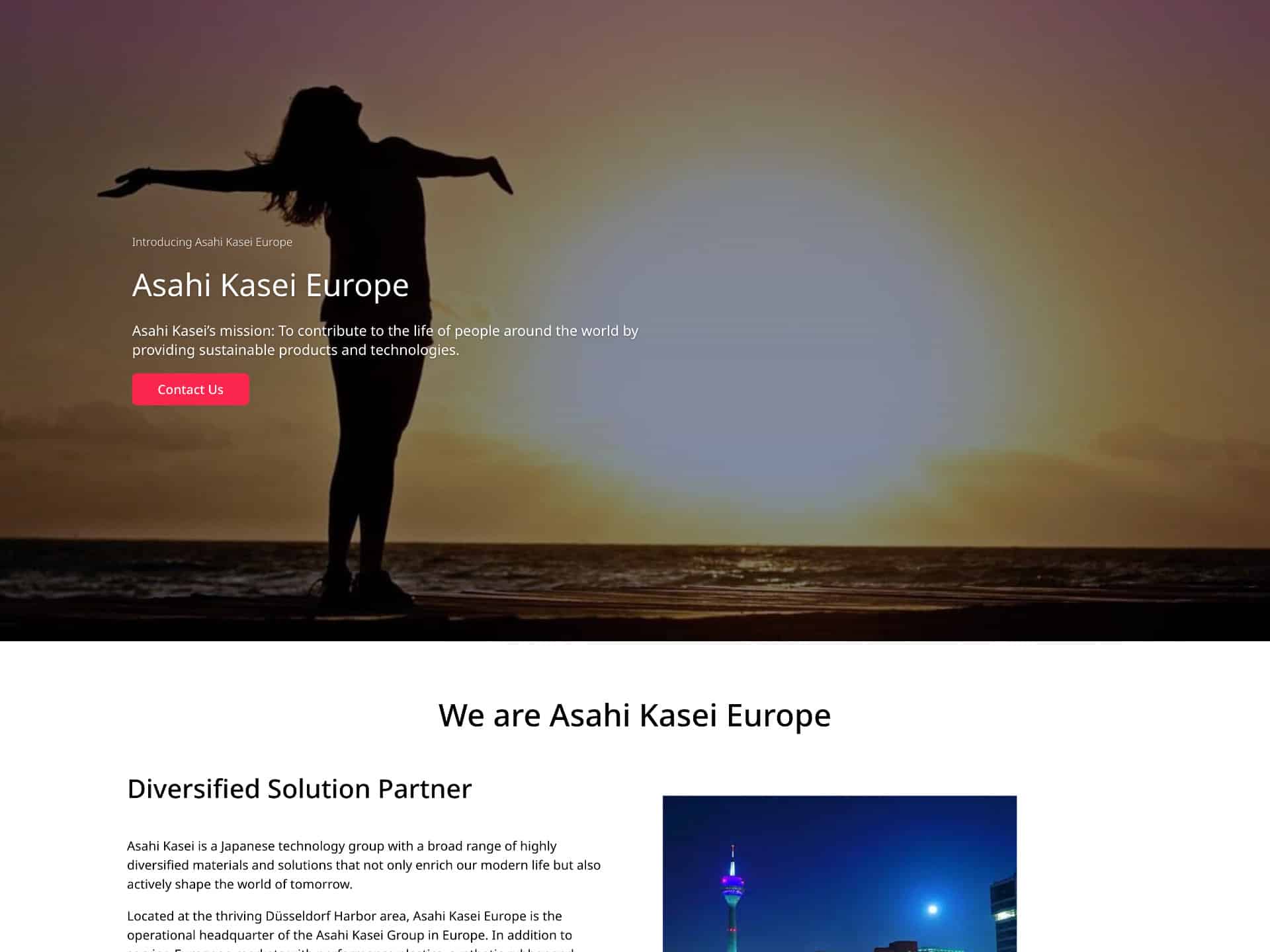 Webdesign Beispiel - Asahi Kasei Europe